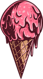 Discover Ice Cream, Ice Cream Cone, Melting, Cone, Pink