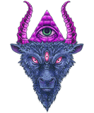 Discover All Seeing Eye Retro Tattoo Style Baphomet Purple