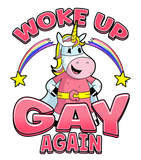 Discover Woke Up Gay Again Rainbow Unicorn Space LGBT Pride Premium T-Shirt