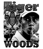 Discover Vintage Wash Tiger Woods "Shhh" Front And Back Printed T-shirt, 90s Tiger Woods T-Shirt, Oversized Wash Shirt, Tiger Woods Golfer Shirt