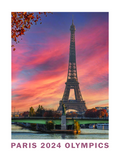 Discover Paris Olympics 2024 Premium Wood Framed Wall Art and Poster, France Summer Olympics