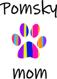 Discover pomsky mom, colorful dog paw print design