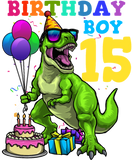 Discover 15th Birthday Birthday Boy 15 Dinosaur T-Shirts
