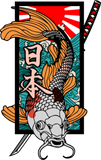 Discover Koi Fish And Katana Japanese Art