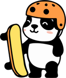 Discover Cute panda skateboard