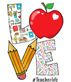 Discover LOVE Teacher Life Apple Pencil Appreciation Gifts T-Shirt