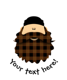 Discover Cute Plaid Chocolate Brown Bearded Character