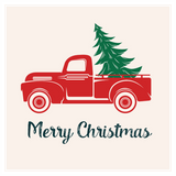Discover Merry Christmas | Vintage Red Pickup Truck
