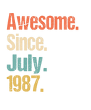 Discover Awesome Since July 1987 35Th Birthday Vintage