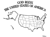 Discover GOD BLESS THE UNITED STATES OF AMERICA US outline