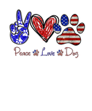 Discover Peace Love Dog Lover American Flag Happy 4Th Of Ju