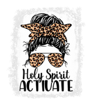 Discover Holy Spirit Activate Mom Life Leopard Messy Bun Bl