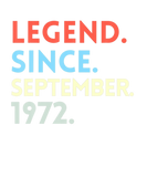 Discover Men Legend Since September 1972 50Th Birthday Gift