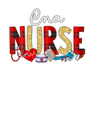Discover CNA Nurse Plaid Red Glitter Love Heart Stethoscope