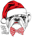 Discover Bulldog Santa with Bow Tie