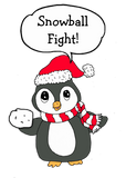 Discover Snowball Fight, Cute Christmas Penguin Holiday