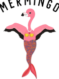 Discover Funny Mermingo Graphic: Flamingo-Mermaid Hybrid