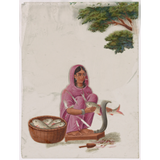Discover Seated female fishmonger in pink sari polo