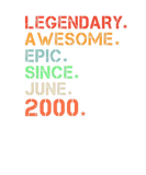 Discover Legendary Awesome Epic Since June 2000 Retro Birth