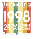 Discover Vintage 1998 24 Years Of Being Awesome 24Th Birthd