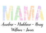 Discover Mama Tie Dye with Child Names