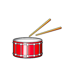 Discover red snare graphic with sticks