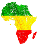 Discover Africa Map Regga Rasta print Green Yellow Red Afri