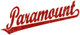 Discover Paramount script logo in red distressed