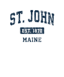 Discover St. John Maine ME Vintage Sports Established Navy