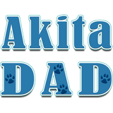 Discover Akita Dad blue block text paw prints