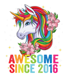 Discover Awesome Since 2016 Unicorn 6 Year Old 6 Birthday T