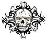 Discover Angry Skull With Many Crossbones