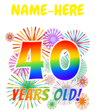 Discover Fun Fireworks, Rainbow Look "40", 40th Birthday