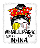 Discover Messy Bun Hair Ballpark Nana Softball Mother's Day