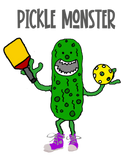 Discover Funny Pickle Monster Pickleball Cartoon