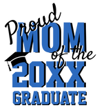 Discover Modern Proud MOM of a 2022 Graduate White Blue