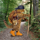 Discover Cat hiker with backpack