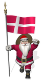 Discover Santa Claus With Ensign Of Denmark Dannebrog