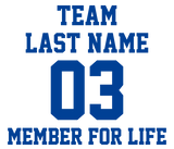 Discover Team Last Name Member For Life Deep Blue Text