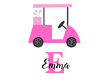 Discover Pink Rose Lady Golf Cart Monogram Name