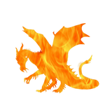 Discover Stylized image of Dragon in flame