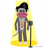 Discover Crooner Sock Monkey Cute Retro Singer Cartoon