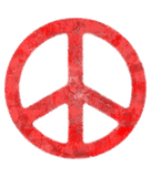 Discover Distressed Red Peace Sign