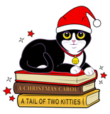 Discover Tuxedo Christmas Cat with Bell and Books Polo