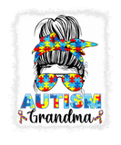 Discover Autism Grandma Autism Awareness Messy Bun Autistic