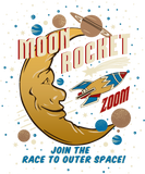 Discover Moon Rocket Vintage Graphic T  Women
