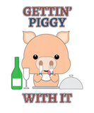 Discover Gettin' Piggy With It Pig Drinking Sarcastic Funny