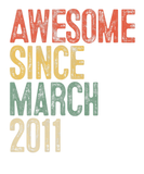 Discover Awesome Since March 2011 10Th Birthday 10 Year Old