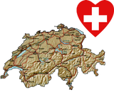 Discover Switzerland Flag Heart and Map