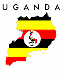 Discover uganda country flag map shape symbol
